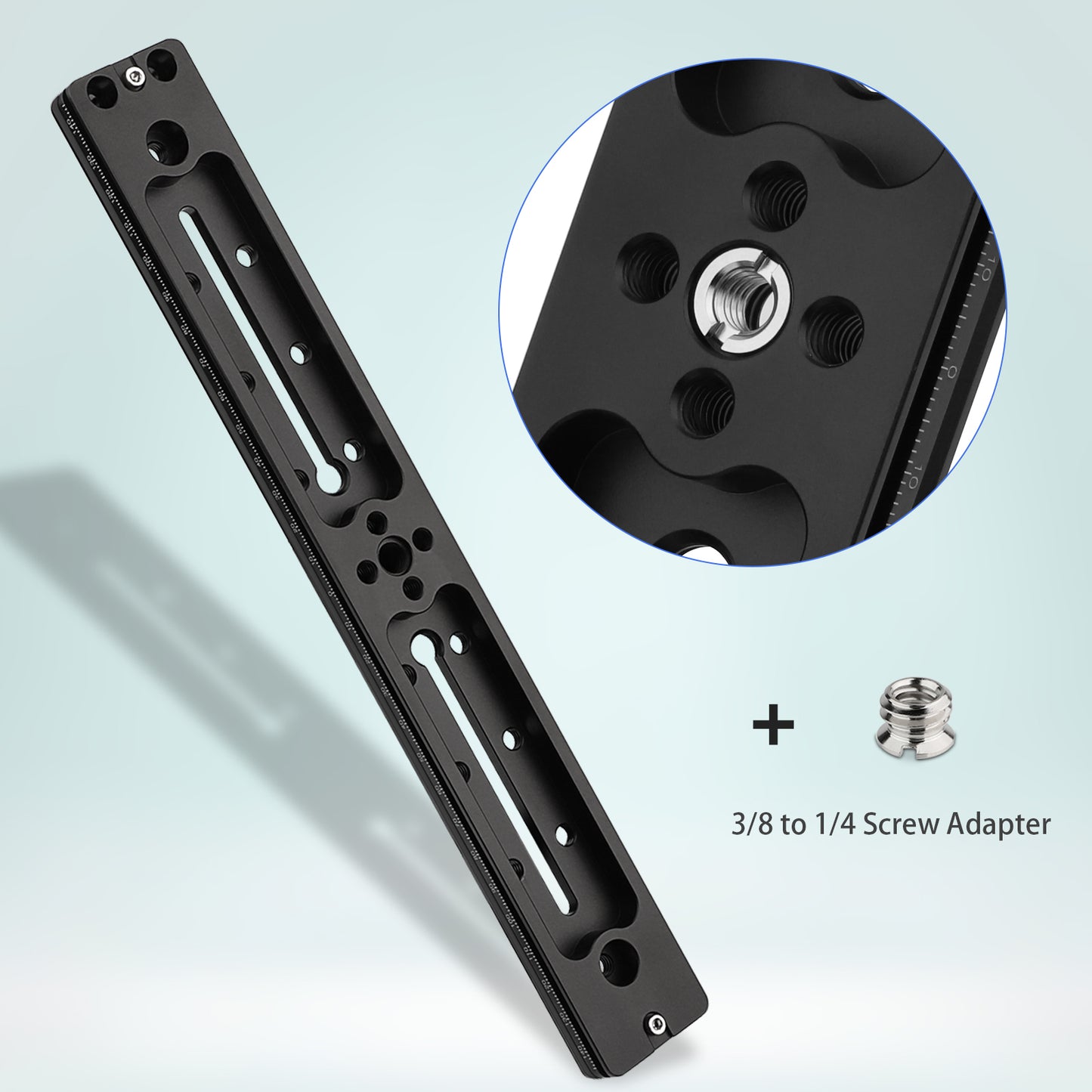 Haoge HQR-300 300mm Multi-purpose Dual Dovetail Long Quick Release Extender Rail Sliding Plate for Camera Tripod Ballhead Clamp fit Benro Arca Swiss Sunwayfoto