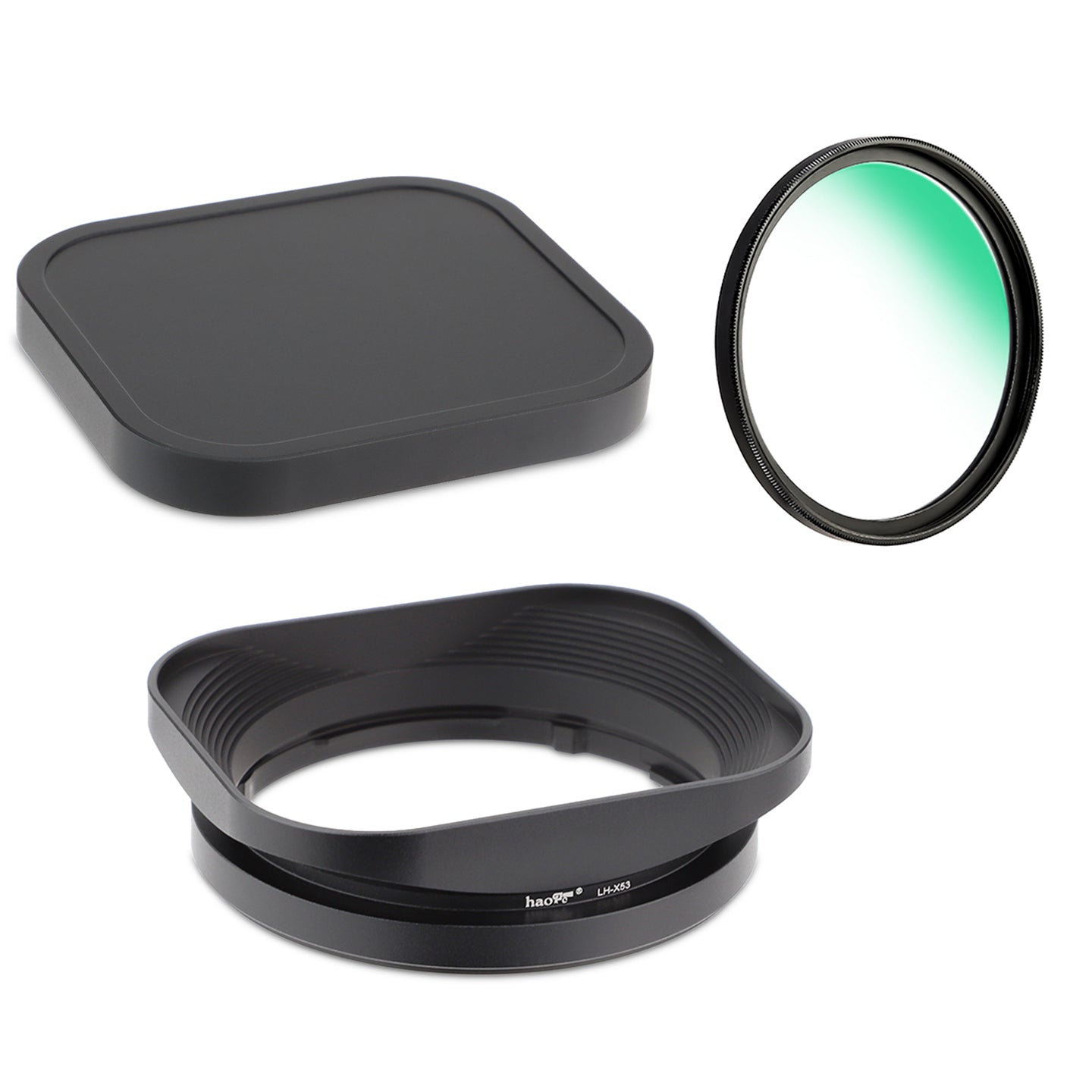 Haoge LH-X53 Quadratische Gegenlichtblende aus Metall für Fujifilm Fuji Fujinon XF 35mm F1.4 R / XF35mmF1.4 R Objektiv