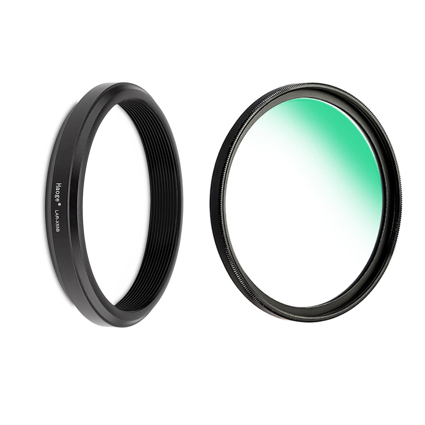 Haoge 49mm Lens Filter Adapter Ring for Fujifilm Fujinon X100VI X100V Camera fit 49mm UV CPL ND Filter Fit Original Lens Cap Silver LAR-X55S
