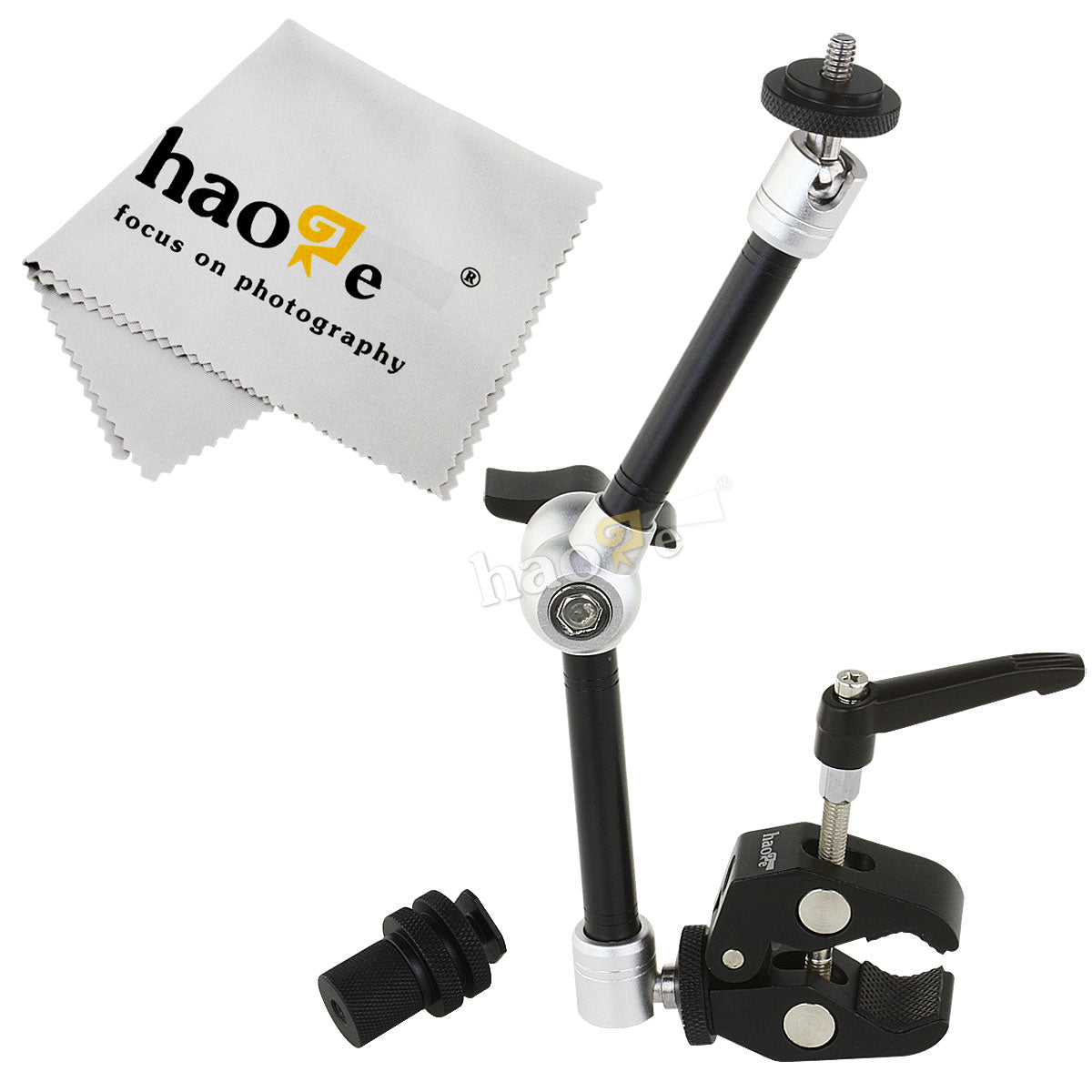 Haoge 11 inch Articulating Friction Magic Arm with Small Clamp Crab Pliers Clip for HDMI LCD Monitor LED Light DSLR Camera Video Tripod