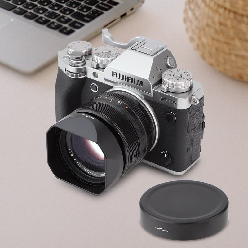 Haoge LH-X53B Square Metal Lens Hood Shade with Metal Cap for Fujifilm Fuji Fujinon XF 35mm F1.4 R / XF35mmF1.4 R xf18mm f2.8 Lens