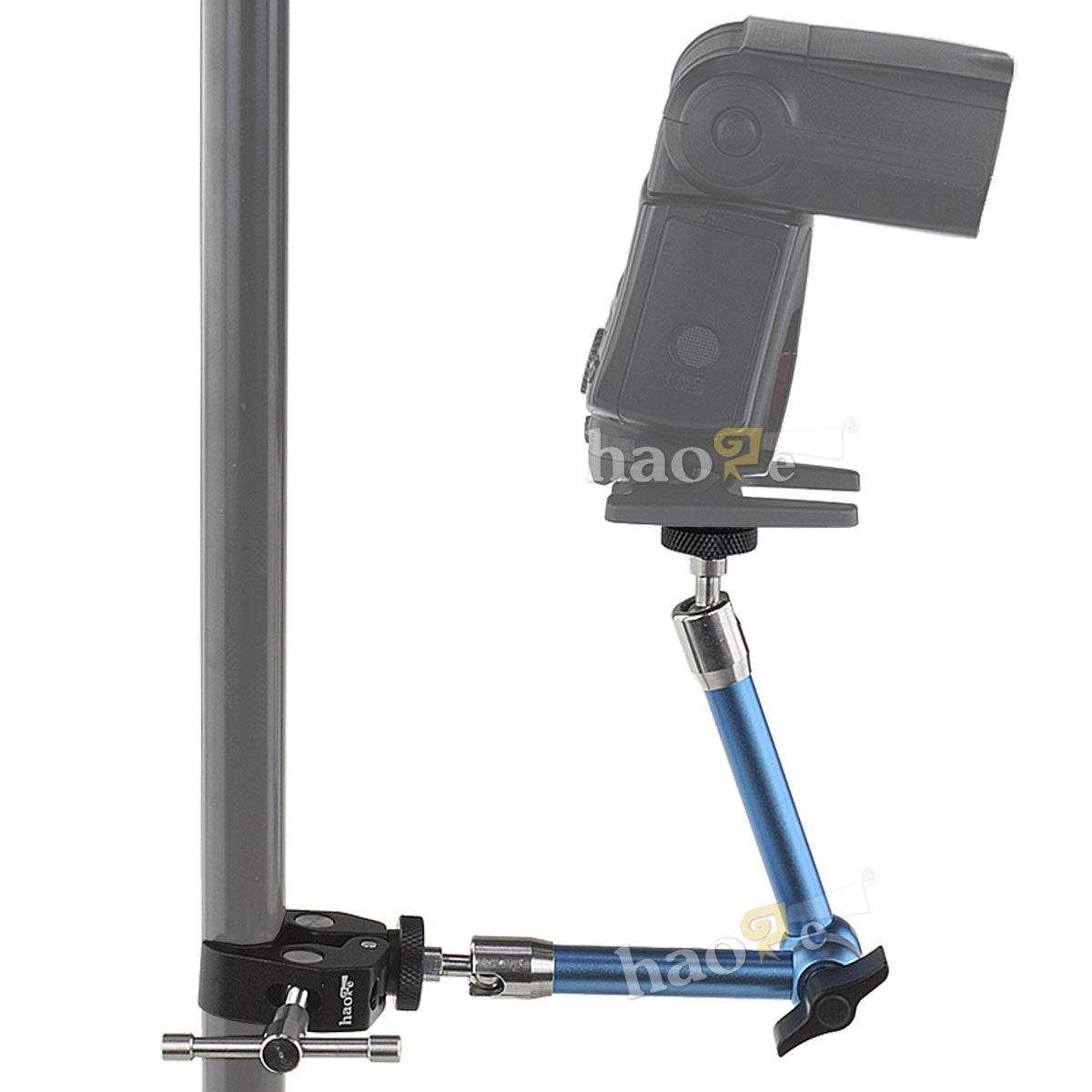 Haoge 11 inch Stainless Steel Articulating Friction Magic Arm with Large Clamp Crab Pliers Clip for HDMI LCD Monitor LED Light DSLR Camera Video Tripod Blue