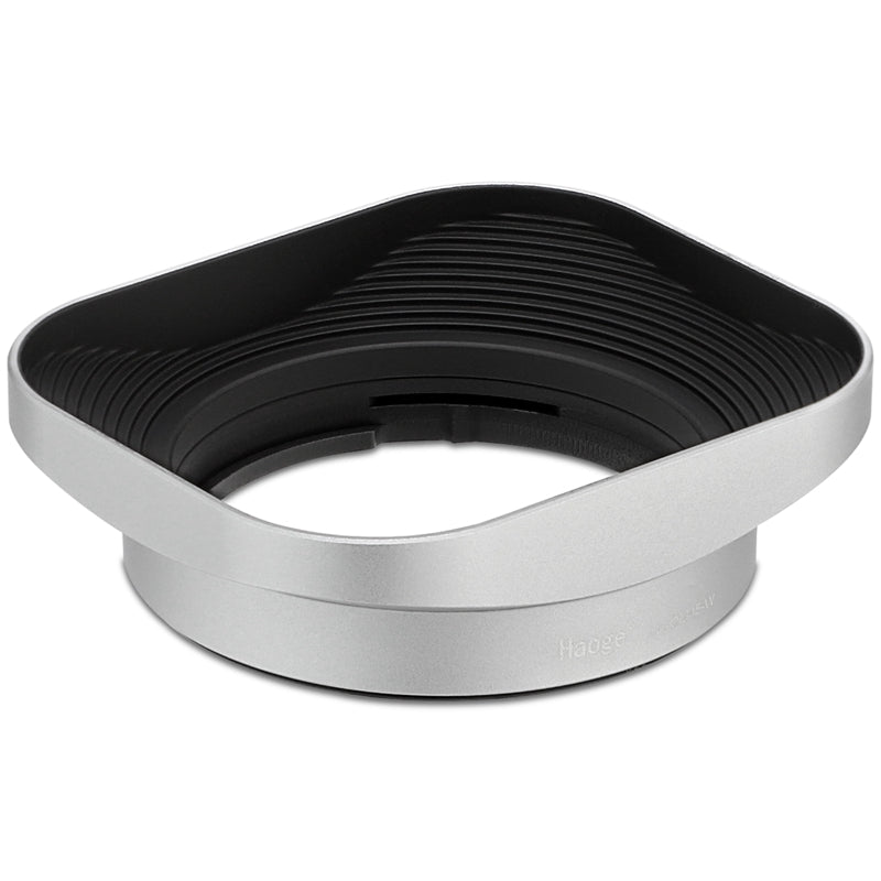 Haoge Bayonet Square Metal Lens Hood for Fujifilm Fuji Fujinon XF 50mm F2 R WR Lens Silver LH-X50W, on XPro3 X-T50 XT5 X-T4 X-T30 X-T3 X-E4 X-A5 X-A20 X-E3 X-H2