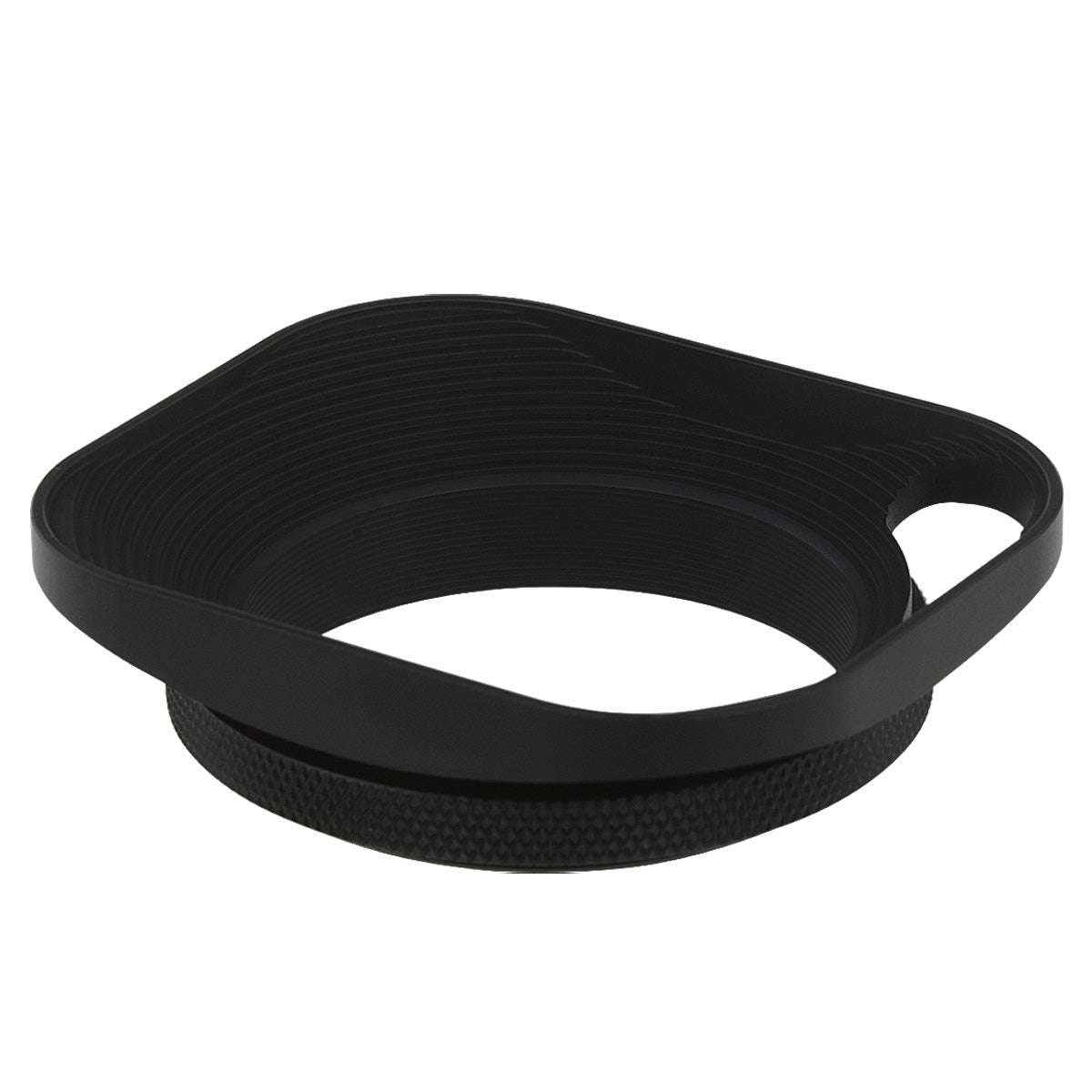 Haoge 49mm Square Metal Screw-in Lens Hood Hollow Out Designed with Cap for Leica Q3 Q2 Q Camera and 49mm Filter Thread Lens Black LH-E2P
