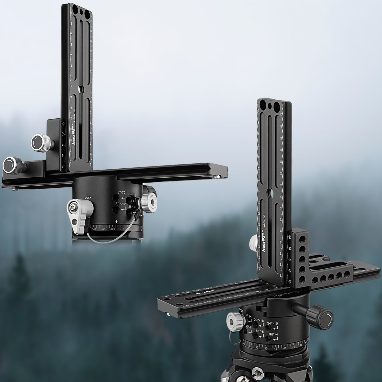 Haoge CP-RA90 Right Angle Clamp 90 Degree Double Quick Release L Clamp with 1/4 Screw Thread for Arca Swiss RRS Benro Rail Plate Nodal Slide