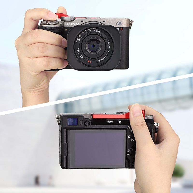 Haoge THB-A7CIIR Metal Hot Shoe Thumb Up Rest Hand Grip for Sony α7Cii,Alpha 7CII,A7CR,Camera Accessories Red