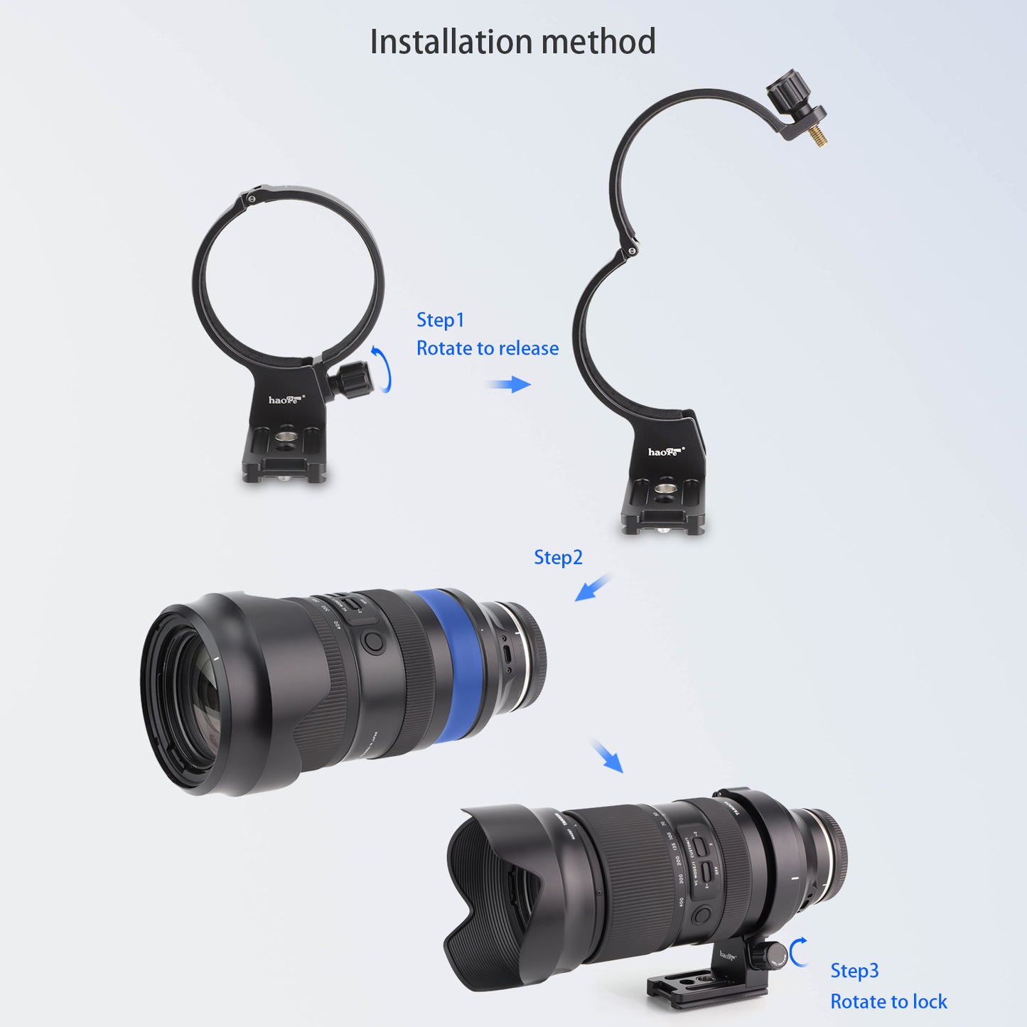 Haoge LMR-TL540 Lens Collar for Tamron 50-400mm A067,100-400mm f/4.5-6.3 Di VC USD A035 Lens built-in Arca Type Quick Release Plate Replace Tamron A035TM