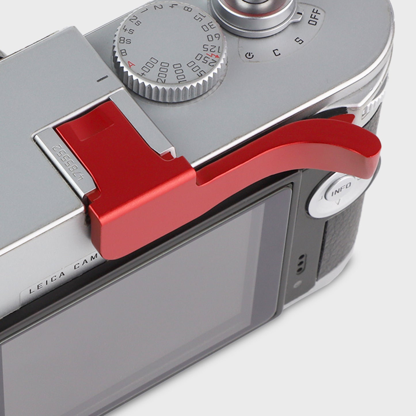 Haoge THB-M24R Metal Hot Shoe Thumb Up Rest Hand Grip for Leica M Typ240 M240 , M-P Typ 240 M240P , M Type262 M262 , M-D Type 262 Camera Red