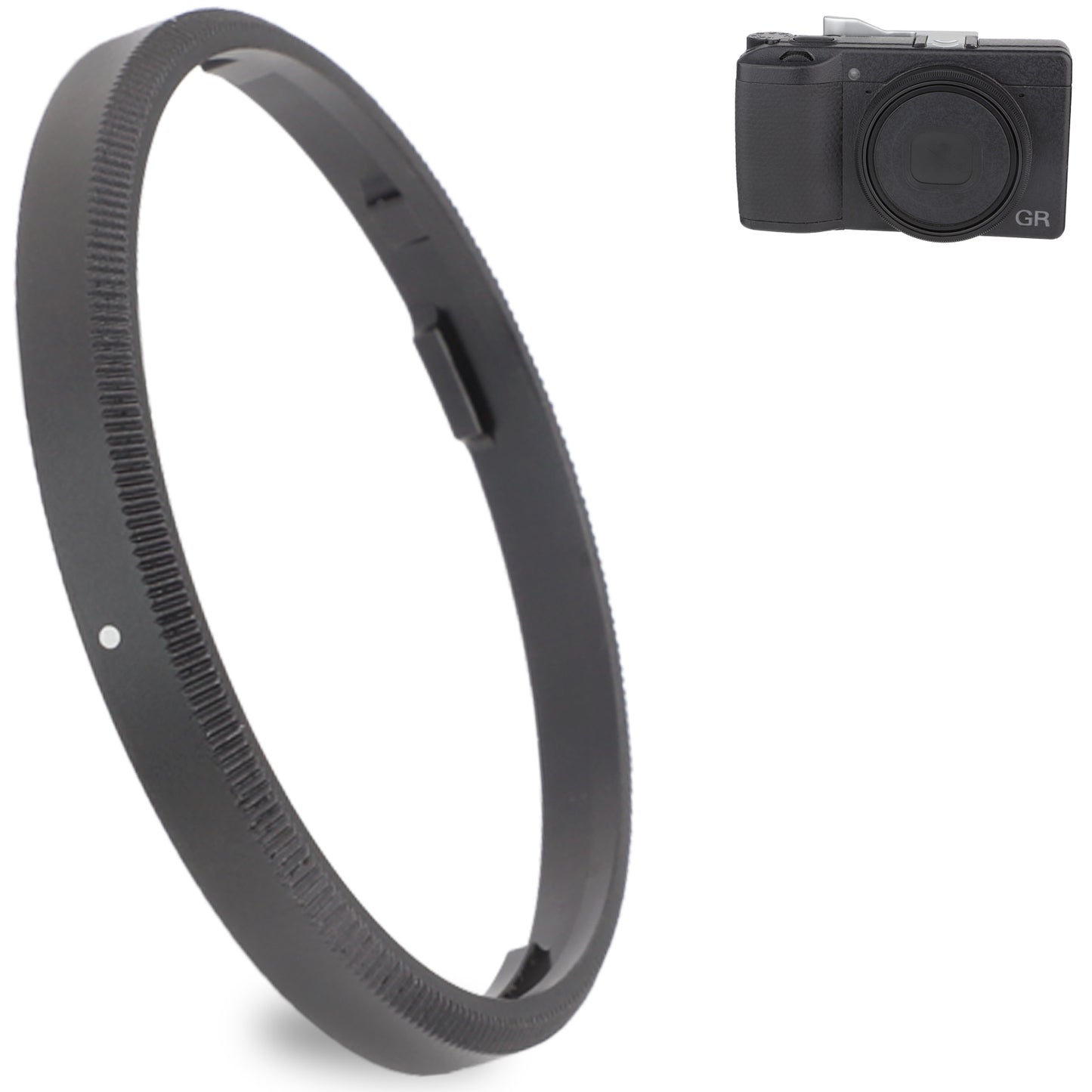 Haoge RRC-GR3XB Black Metal Decorate Ring Cap for RICOH GR3X/GRIIIX Camera replaces GN-2