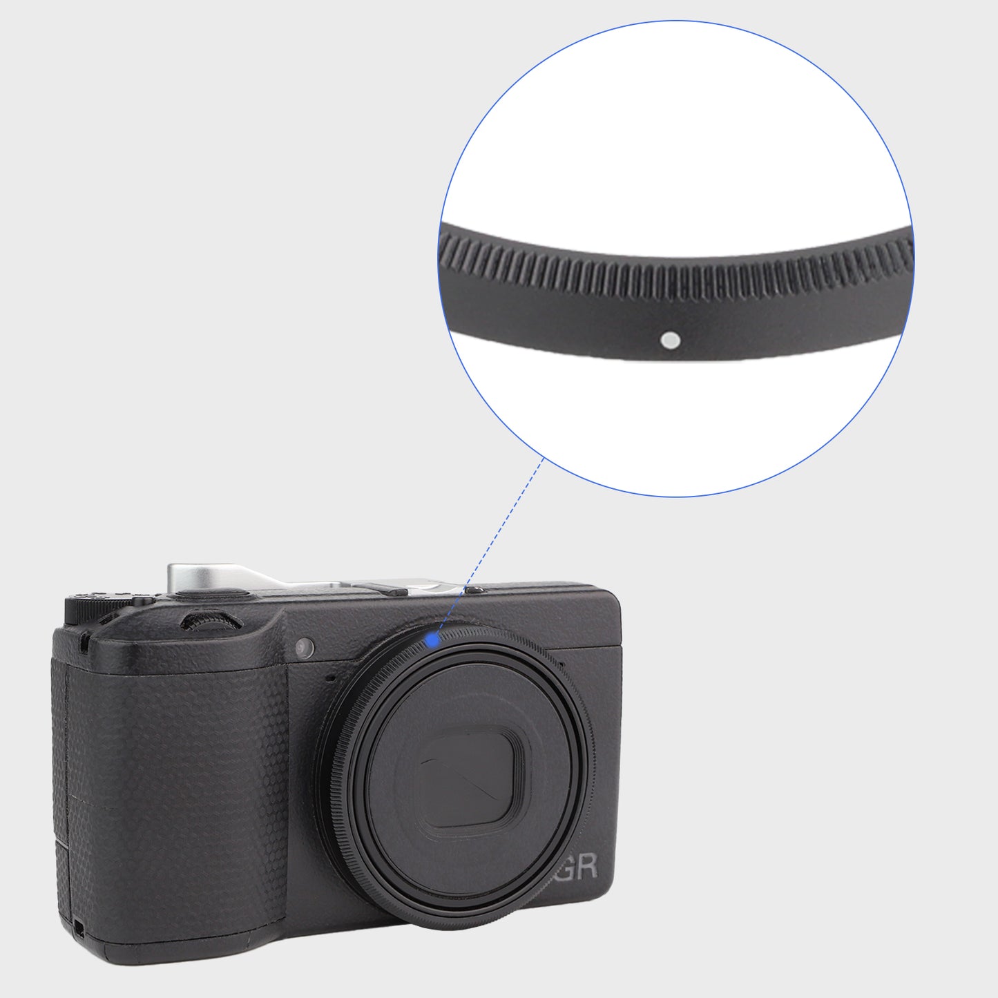 Haoge RRC-GR3XB Black Metal Decorate Ring Cap for RICOH GR3X/GRIIIX Camera replaces GN-2