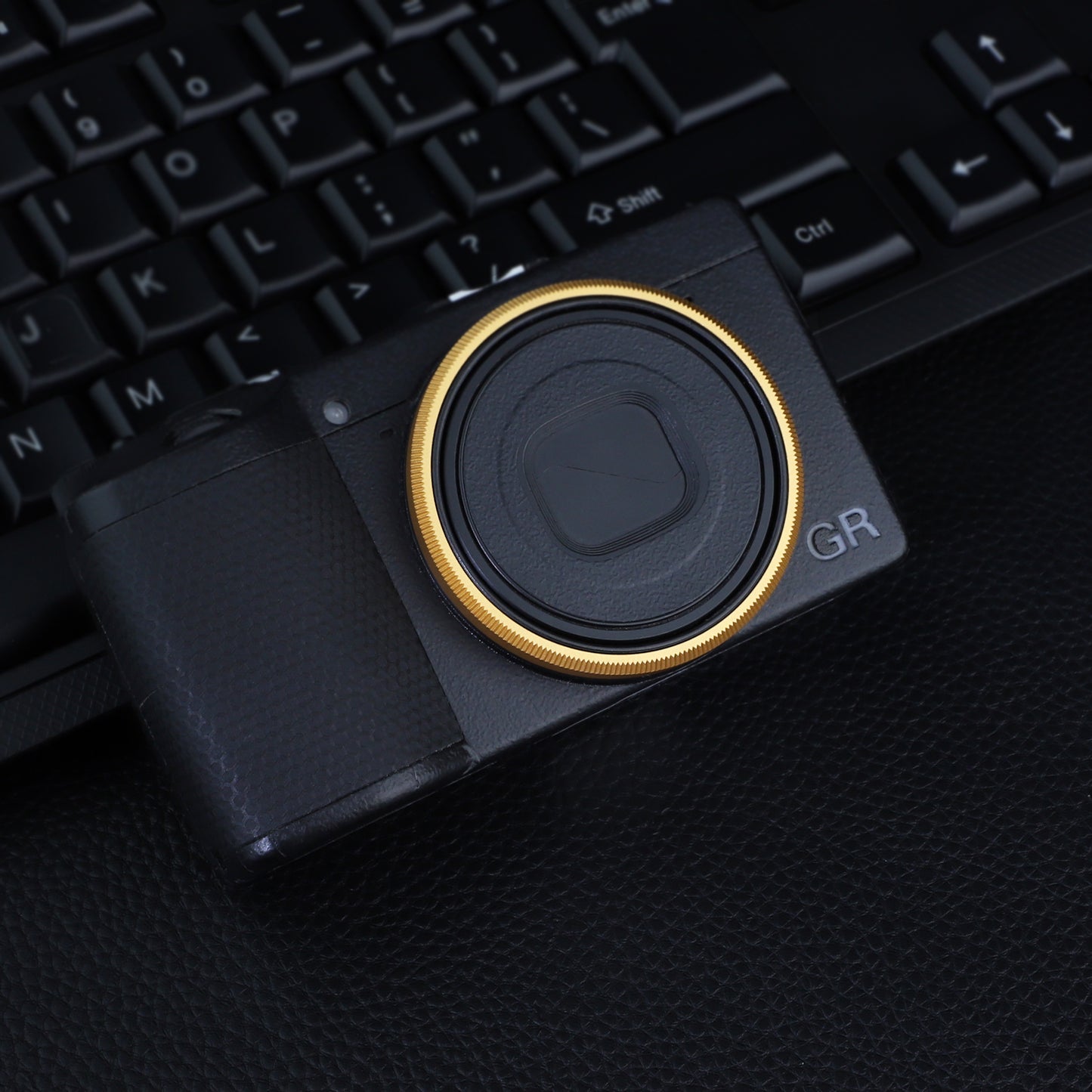 Haoge RRC-GR3Xk Golden Metal Decorate Ring Cap for RICOH GR3X/GRIIIX Camera replaces GN-2
