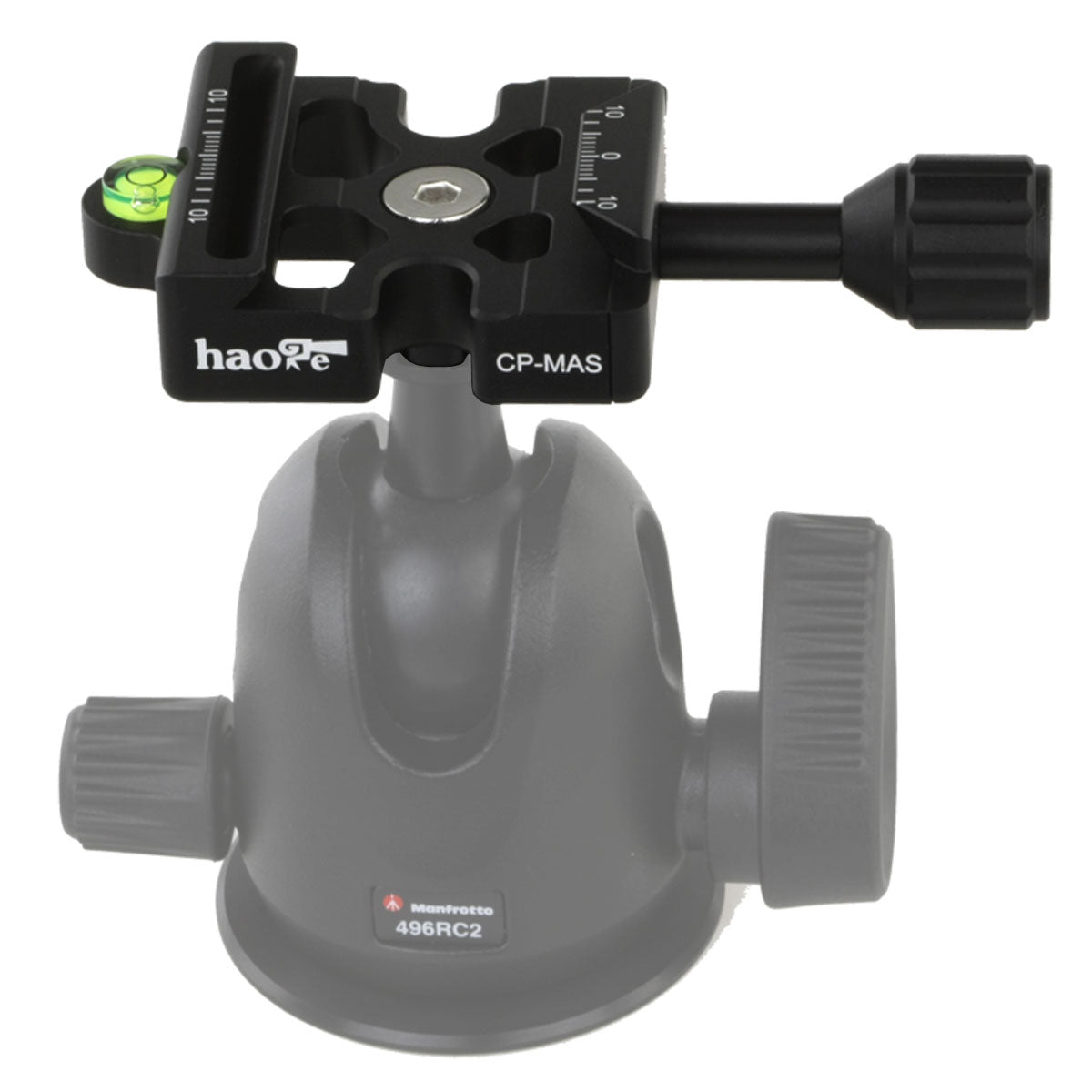 Haoge Combo Boss Adapter with CP-MAS Arca & Manfrotto Compatible Quick Release Clamp for Manfrotto Tripod Ball Head Clamp Replacement