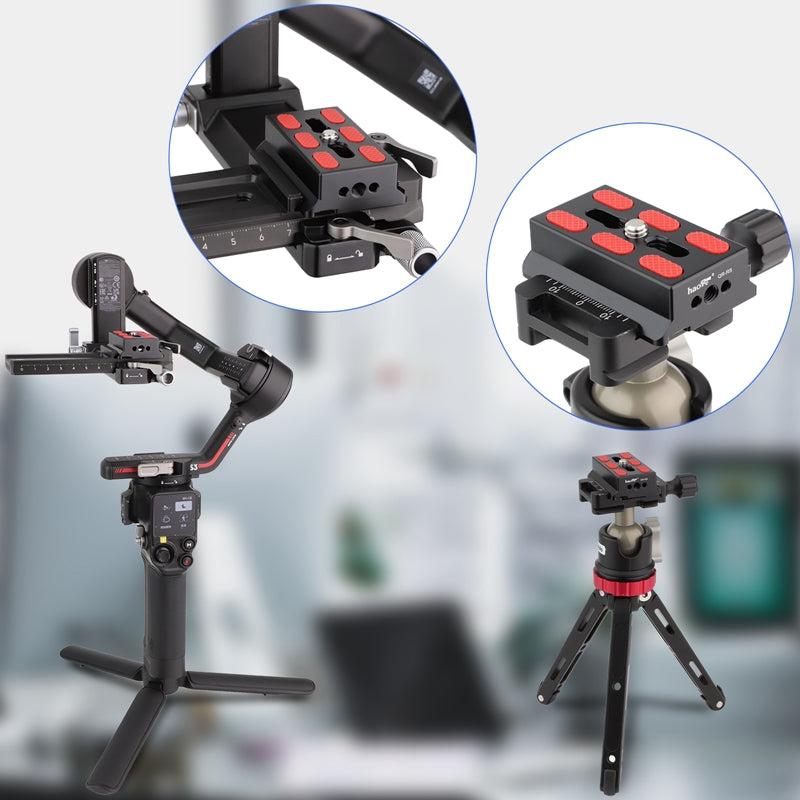 Haoge QR-RS Camera Mounting Quick Release Plate for DJI RS2/RS-C2/RS3/RS3-PRO Gimbal Stabilizer Accessories