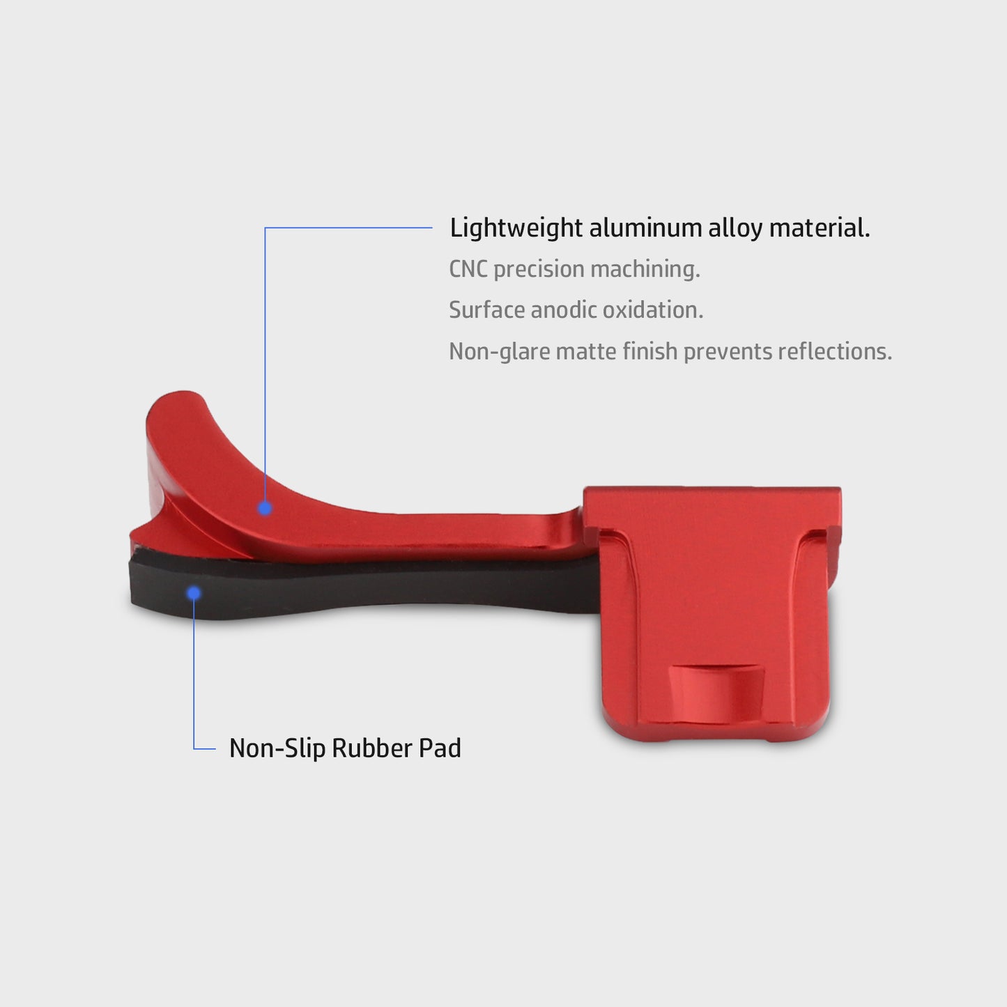 Haoge THB-M24R Metal Hot Shoe Thumb Up Rest Hand Grip for Leica M Typ240 M240 , M-P Typ 240 M240P , M Type262 M262 , M-D Type 262 Camera Red
