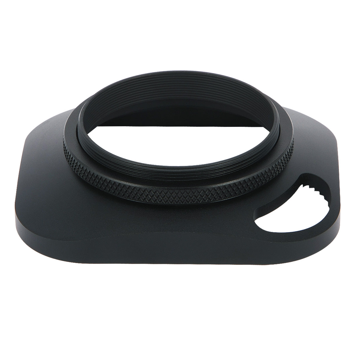 Haoge LH-B43P 43mm Square Metal Screw-in Lens Hood Hollow Out Designed with Cap for Leica Rangefinder Camera with 43mm E43 Filter Thread Lens Black
