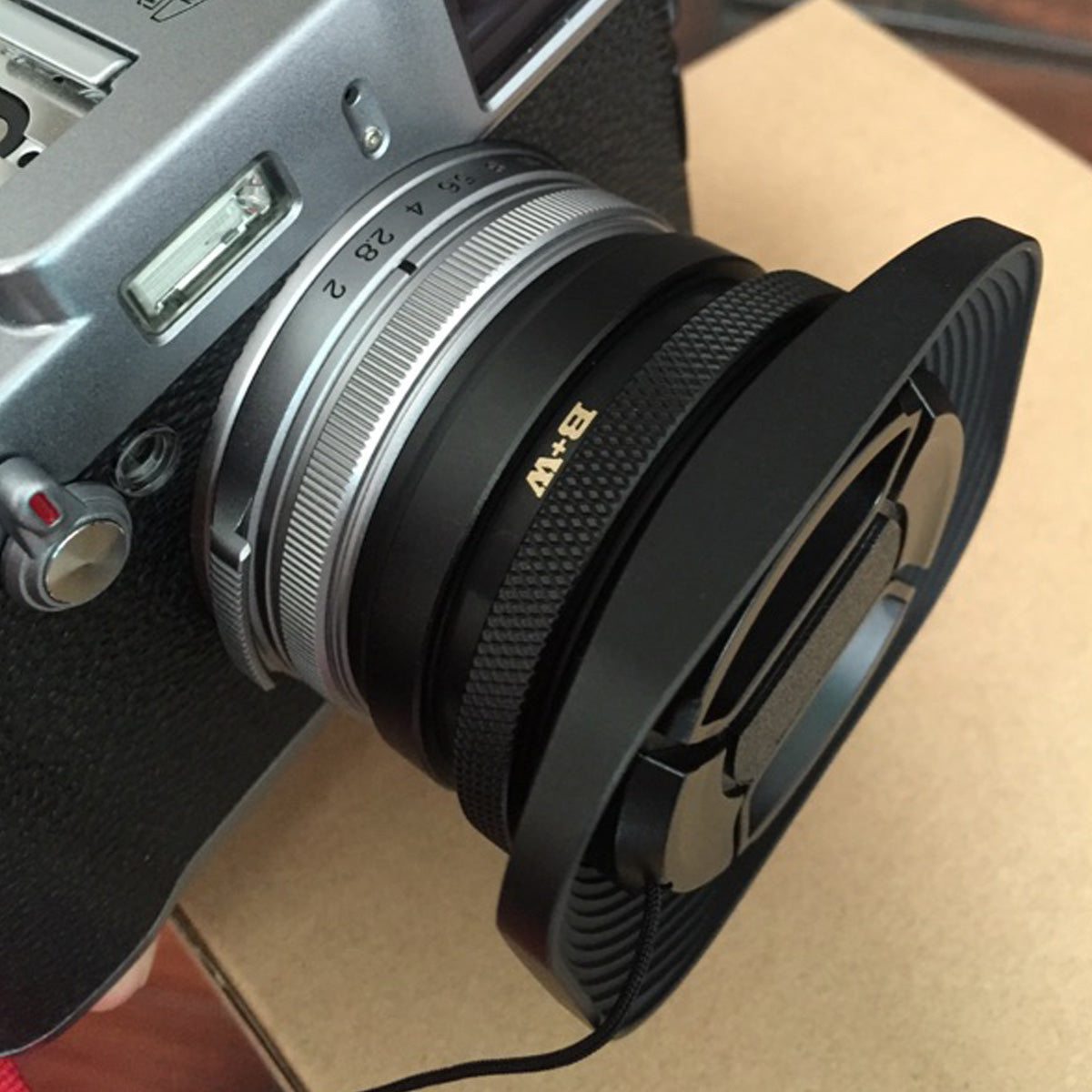 Haoge LH-E3T Square Metal Lens Hood with 49mm Adapter Ring with Cap for Fujifilm Fuji FinePix X100 X100S X100T X70 X100F X100V X100VI Camera Replaces Fujifilm LH-X100 AR-X100 LH-X70 Black