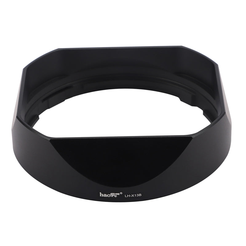 Haoge LH-X13B Bayonet Dedicated Lens Hood of Square Metal for Fuji Fujifilm Fujinon XF 18-55mm F2.8-4 R LM OIS Lens and Fujinon XF 14mm F2.8 R Lens on X-Pro3 XT30 XT4 Camera (New Version with a Hood Metal Cap)