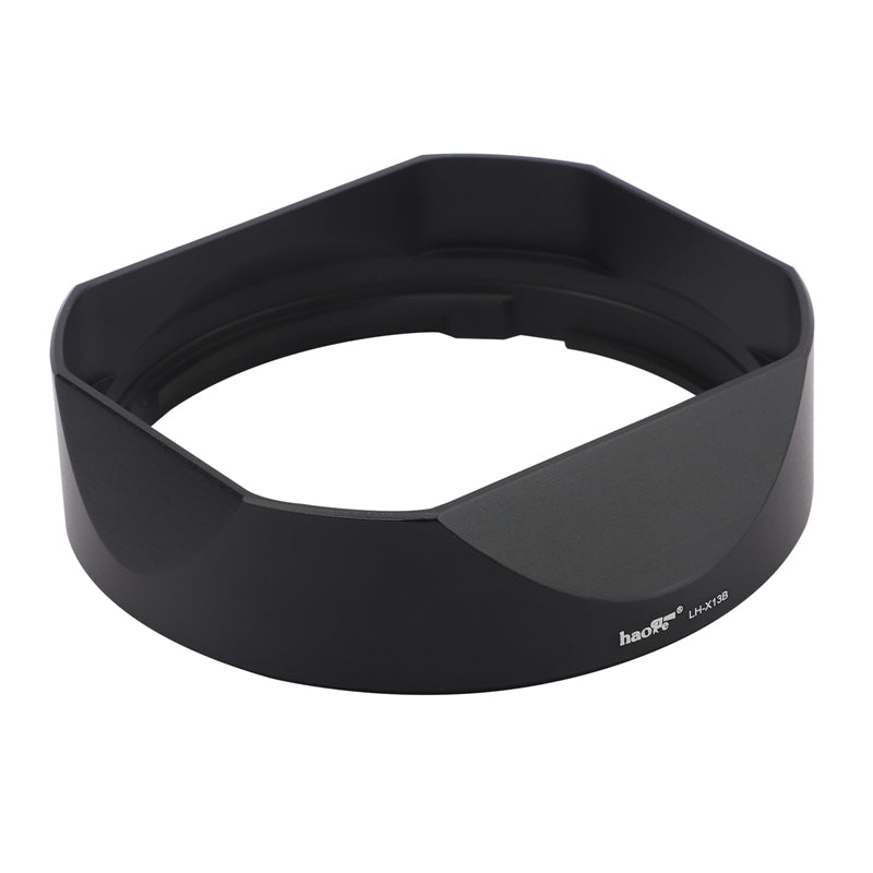 Haoge LH-X13B Bayonet Dedicated Lens Hood of Square Metal for Fuji Fujifilm Fujinon XF 18-55mm F2.8-4 R LM OIS Lens and Fujinon XF 14mm F2.8 R Lens on X-Pro3 XT30 XT4 Camera (New Version with a Hood Metal Cap)
