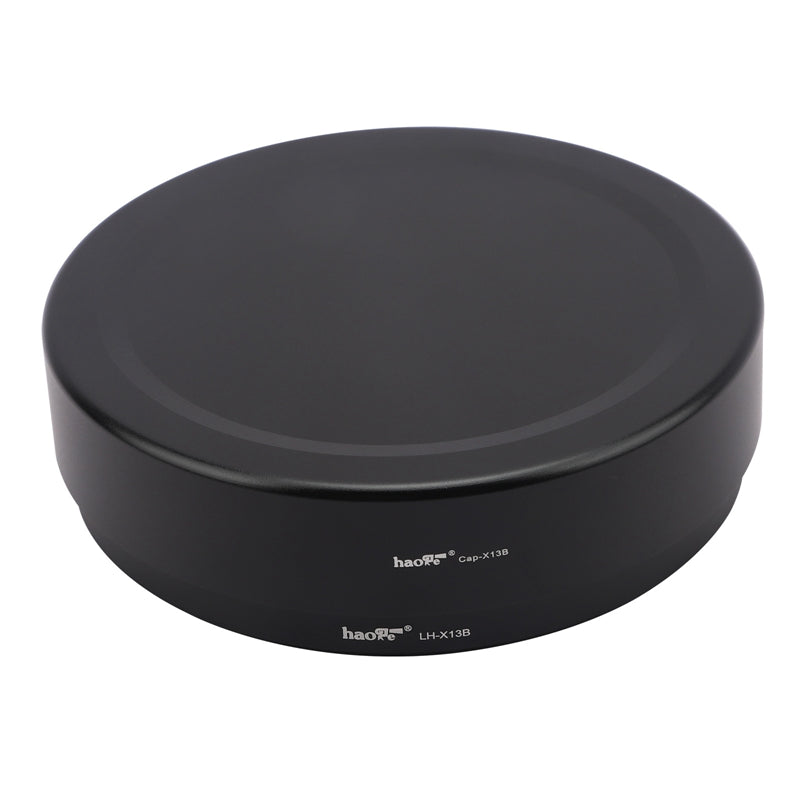 Haoge LH-X13B Bayonet Dedicated Lens Hood of Square Metal for Fuji Fujifilm Fujinon XF 18-55mm F2.8-4 R LM OIS Lens and Fujinon XF 14mm F2.8 R Lens on X-Pro3 XT30 XT4 Camera (New Version with a Hood Metal Cap)