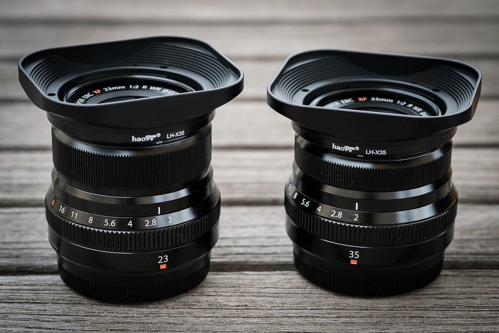 Haoge LH-X35 Square Metal Lens Hood Shade for Fuji Fujifilm XF 35mm f/2 R WR and XF 23mm f/2 R WR lens
