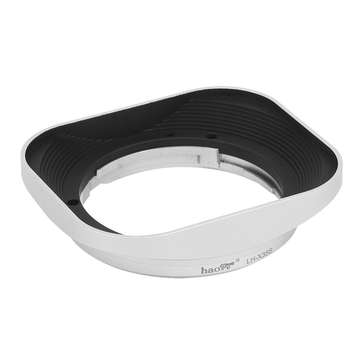 Haoge LH-X35S Square Metal Lens Hood Shade for Fujifilm Fuji Fujinon XF35mmF2 XF 35mm f/2 R WR and XF23mmF2 XF 23mm f2 R WR lens Silver