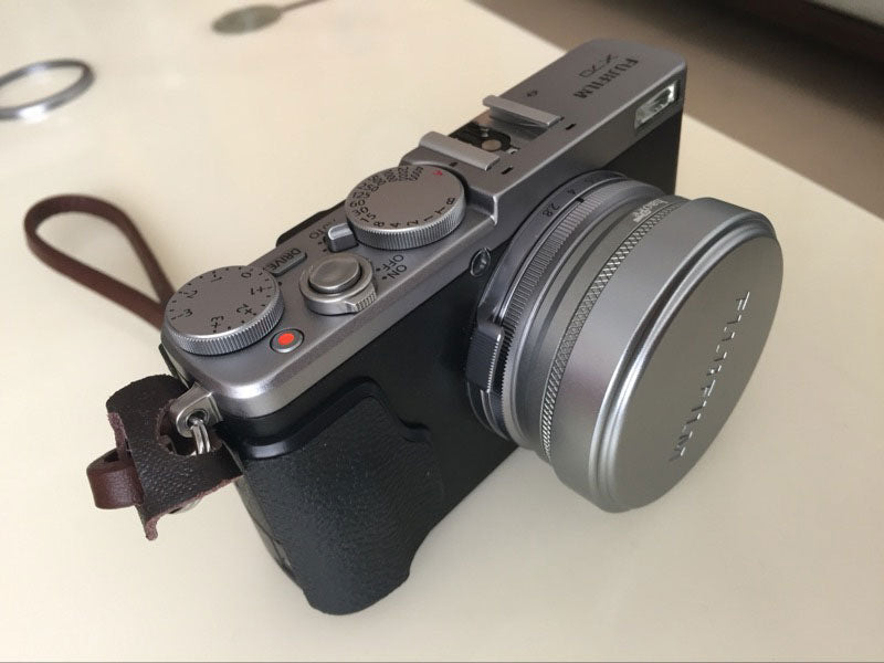 Haoge LH-X49W 2in1 All Metal Lens Hood with Adapter Ring Set for Fuji Fujifilm FinePix X70 X100 X100S X100T X100F Silver