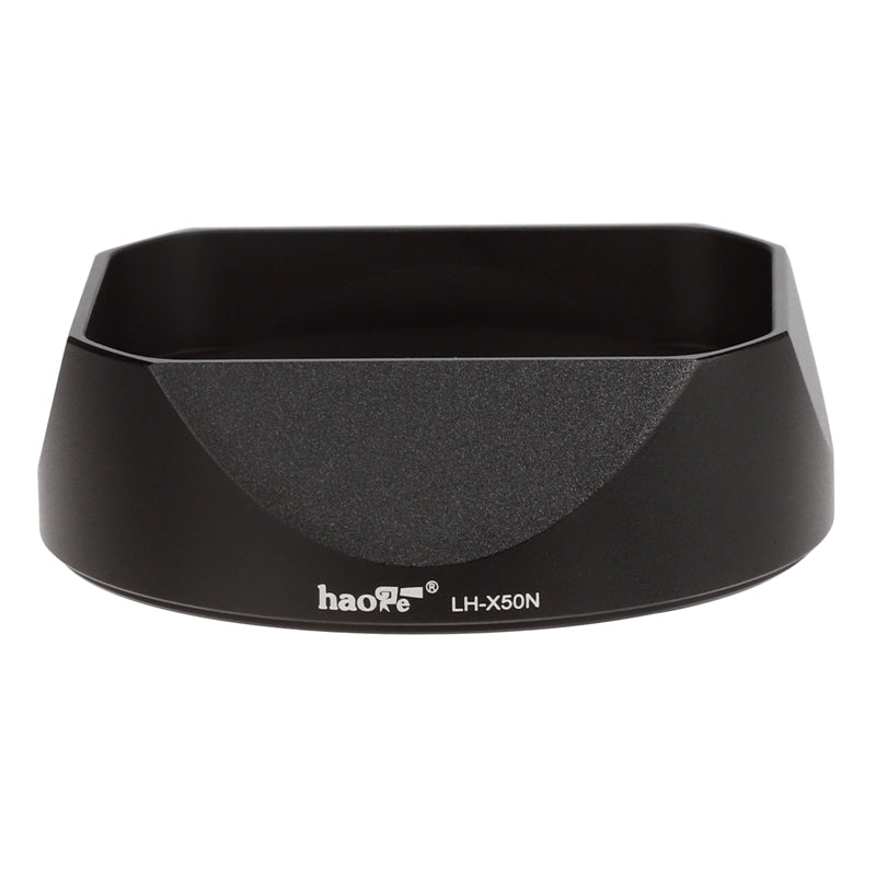 Haoge LH-X50N Bayonet Square Metal Lens Hood for Fujifilm Fuji Fujinon XF 50mm F2 R WR Lens With Metal Cap Kit on X-Pro3 X-T4 X-S10 Camera