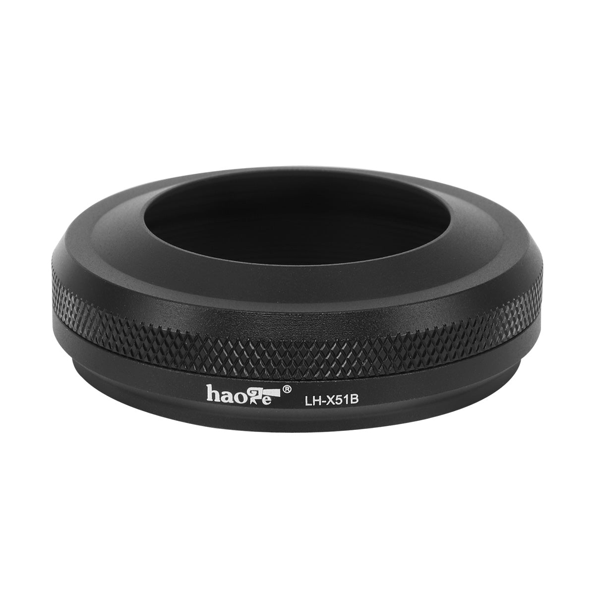 Haoge LH-X51B 2in1 All Metal Ultra-Thin Lens Hood with Adapter Ring Set for Fuji Fujifilm FinePix X100V X100VI Camera Black