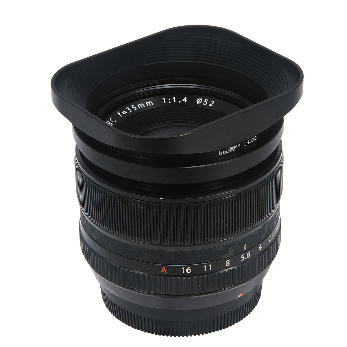 Haoge LH-X53 Square Metal Lens Hood Shade for Fujifilm Fuji Fujinon XF 35mm F1.4 R / XF35mmF1.4 R Lens
