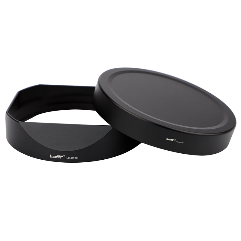 Haoge Metal Square Lens Hood Bayonet for Fujifilm XF50mm F1.0 R WR, Fuji 50mm/F1.0 Hood Shade With Metal Front Cap