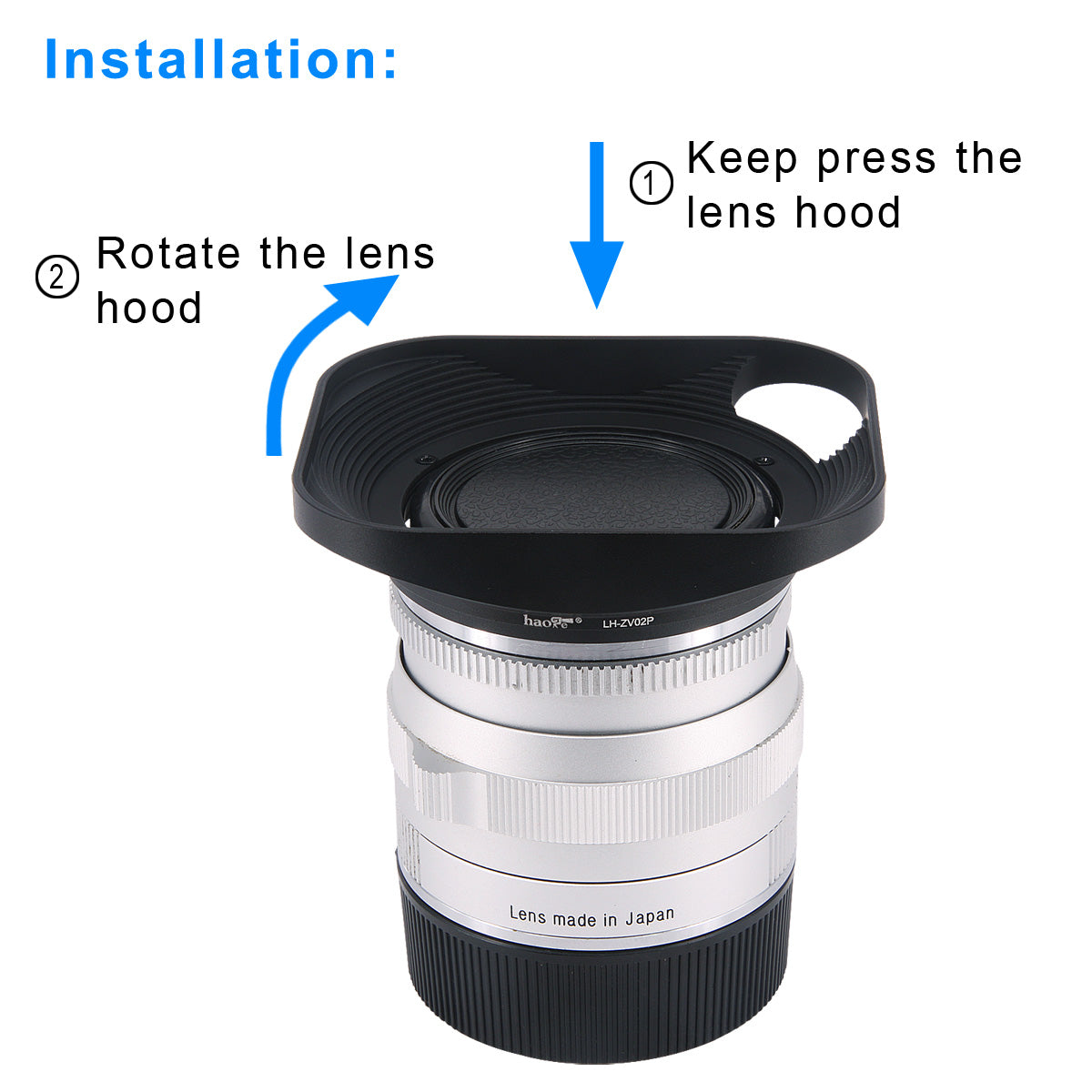 Haoge LH-ZV02P Lens Hood for Carl Zeiss Biogon T 2/35 35mm f2 ZM, C Biogon T 2.8/35 35mm f2.8 ZM, Planar T 2/50 50mm f2 ZM; Voigtlander NOKTON Classic 35mm f1.4 I&II VM, 40mm f1.4 VM ,Voigtlander Nokton Vintage Line 50mm f/1.5 Aspherical II VM Lens