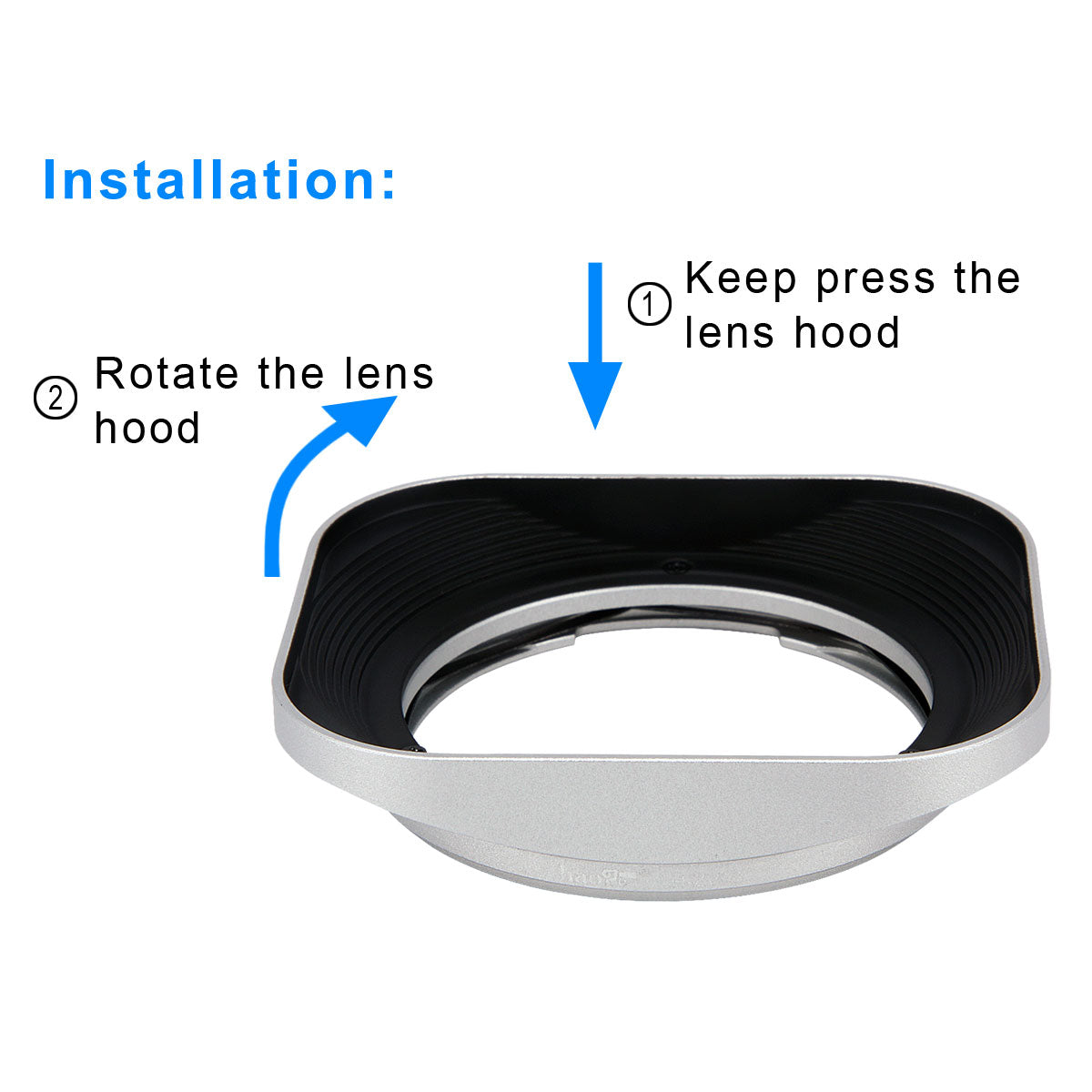 Haoge LH-ZV06 Square Metal Lens Hood for Carl Zeiss Distagon T* 2.8/21 21mm f2.8 ZM, C Biogon T* 4.5/21 21mm f4.5 ZM, 2.8/25 25mm f2.8 ZM, 2.8/28 28mm f2.8 ZM, C Sonnar 1.5/50 50mm f1.5 ZM Lens silver
