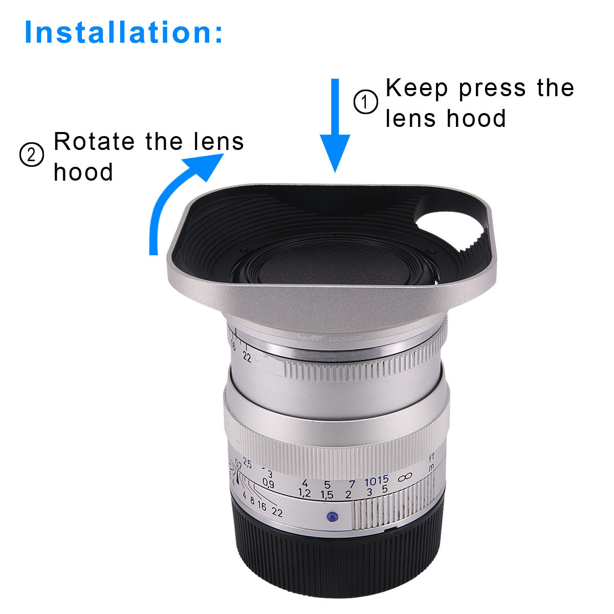 Haoge LH-ZV07P Lens Hood for Carl Zeiss Biogon T 2/35 35mm f2 ZM, C Biogon T 2.8/35 35mm f2.8 ZM, Planar T 2/50 50mm f2 ZM; Voigtlander NOKTON Classic 35mm f1.4 I&II VM, 40mm f1.4 VM;50mm f/1.5 Aspherical II VM Lens Hollow Out Designed