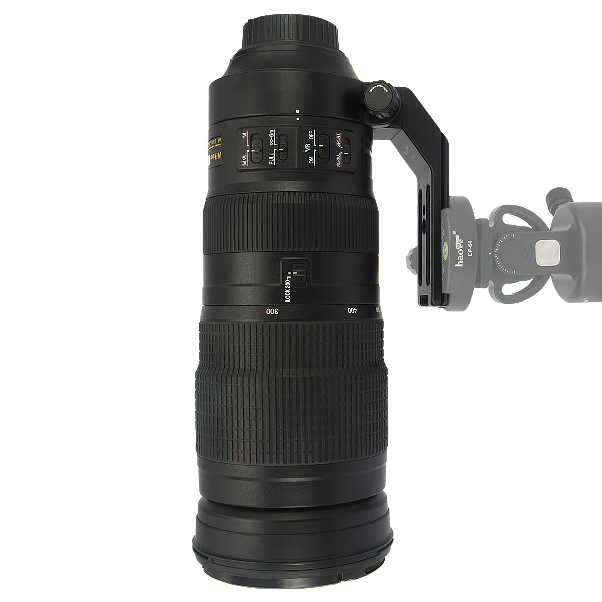 Haoge LMR-N25 Lens Collar Replacement Foot Tripod Mount Ring Stand Base for Nikon AF-S NIKKOR 200-500mm f/5.6E ED VR Lens built-in Arca Type Quick Release Plate