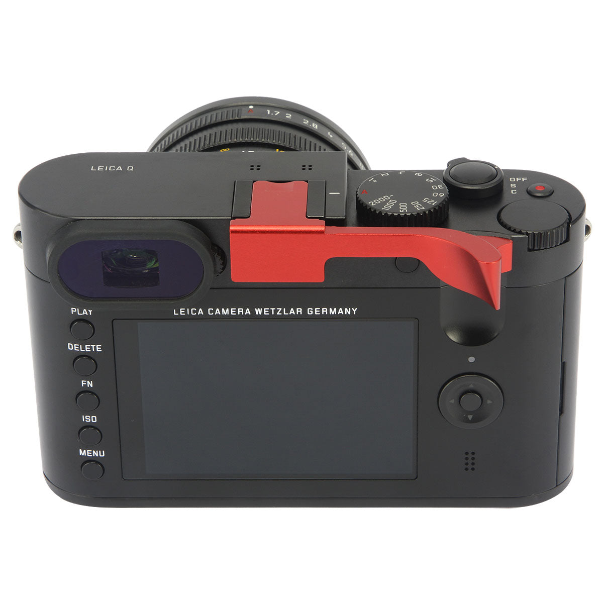 Haoge THB-LR Metal Hot Shoe Thumb Up Rest Hand Grip for Leica Q Typ116 Typ 116 Camera Red