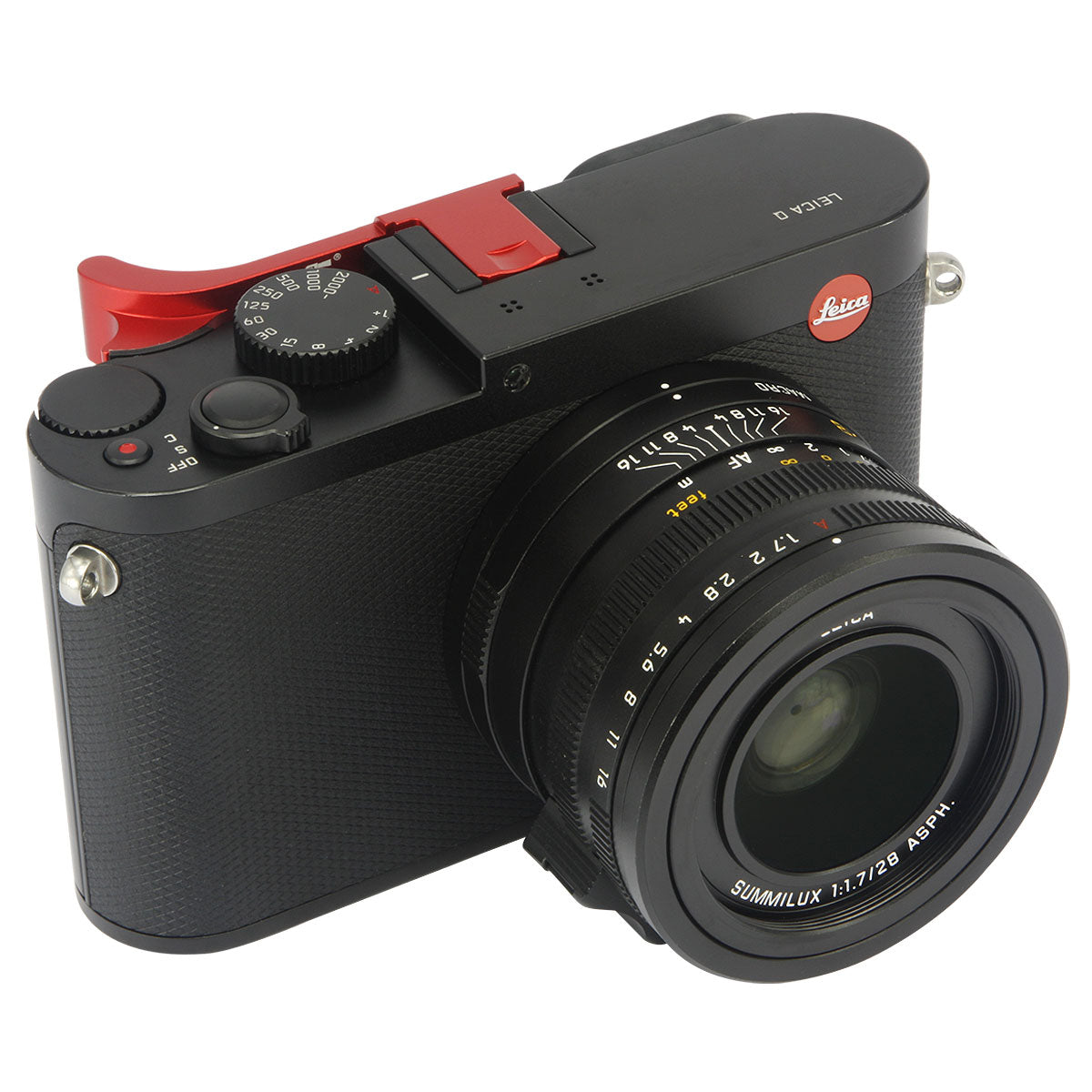 Haoge THB-LR Metal Hot Shoe Thumb Up Rest Hand Grip for Leica Q Typ116 Typ 116 Camera Red