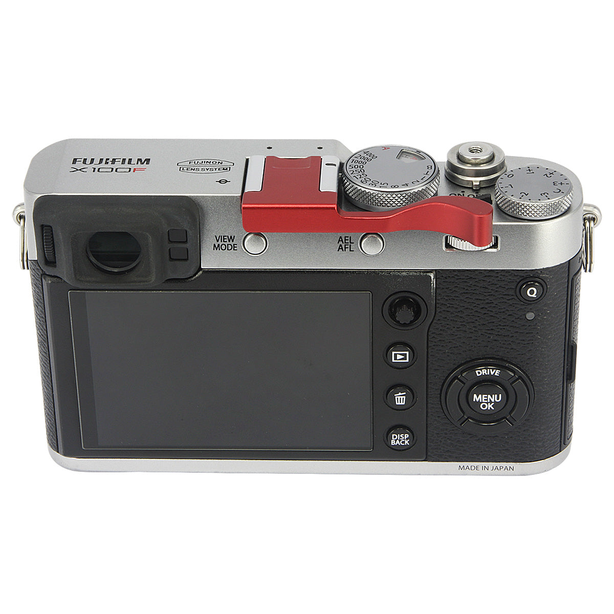 Haoge THB-XR Metal Hot Shoe Thumb Up Rest Hand Grip for Fujifilm Fuji FinePix X100F X-Pro2 XPro2 Camera Red