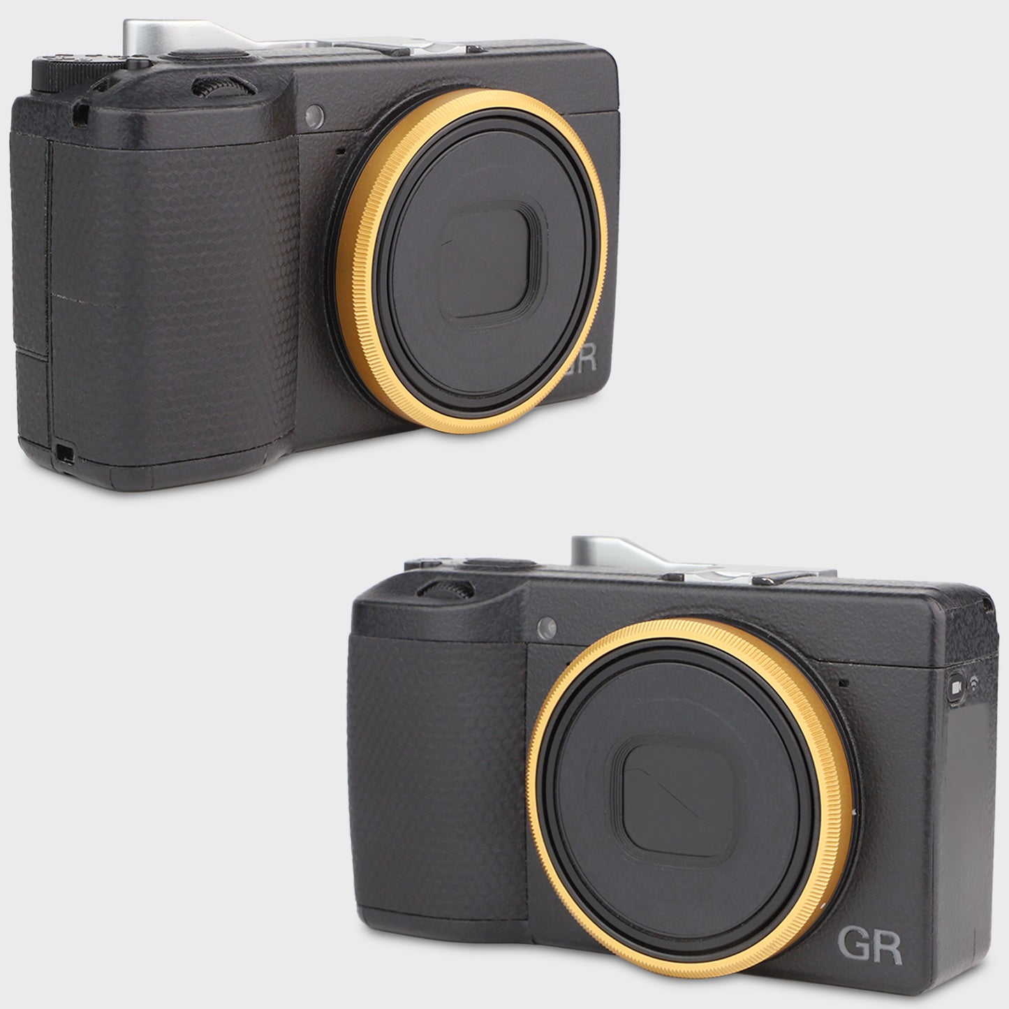 Haoge RRC-GR3Xk Golden Metal Decorate Ring Cap for RICOH GR3X/GRIIIX Camera replaces GN-2