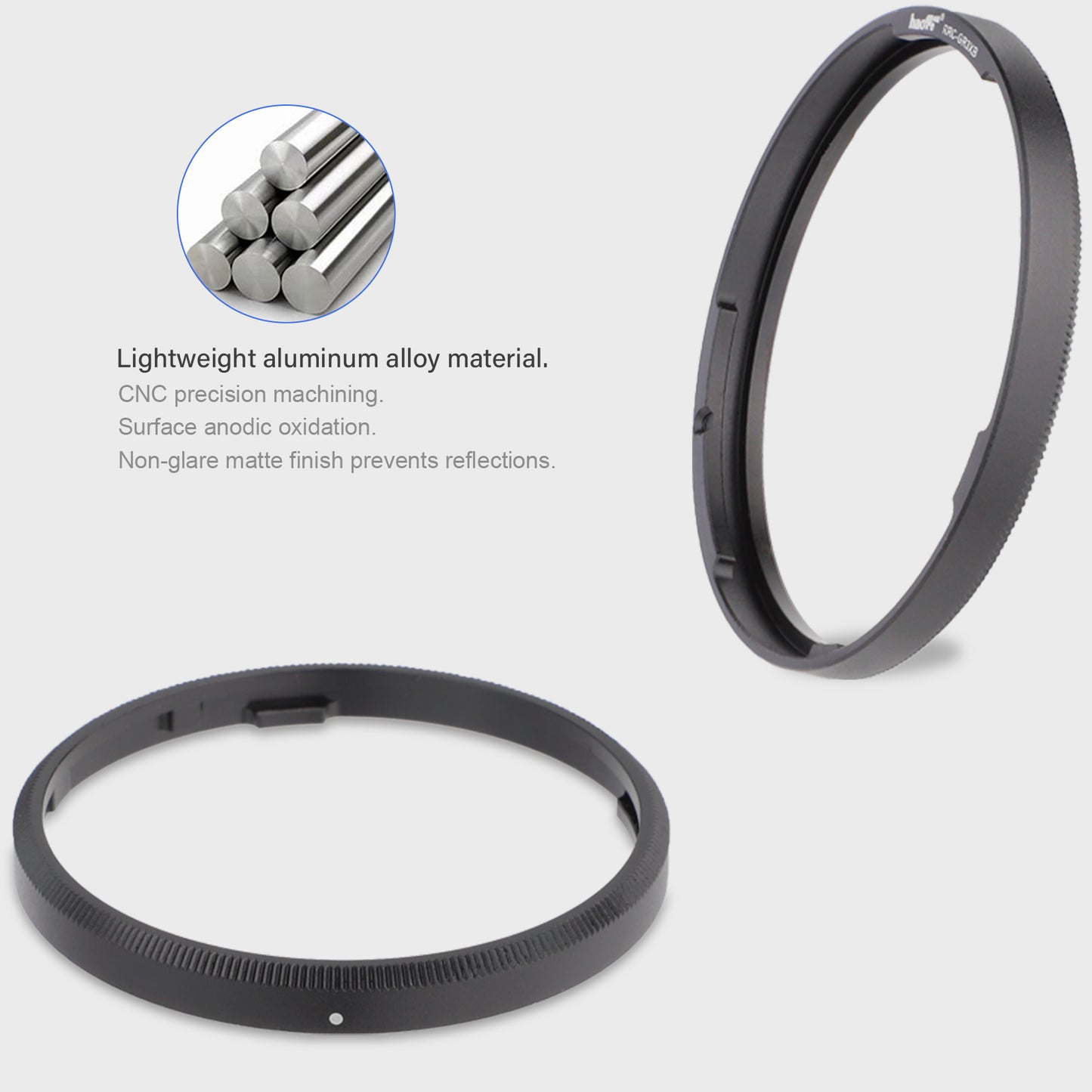 Haoge RRC-GR3XB Black Metal Decorate Ring Cap for RICOH GR3X/GRIIIX Camera replaces GN-2