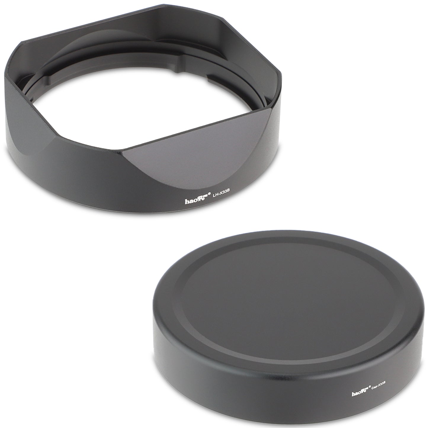 Haoge Metal Square Lens Hood for Fujifilm Fujinon XF33mm F1.4 R LM WR Lens, Fuji XF 33mm f/1.4 Bayonet Hood Shade,With Metal Cap Kit