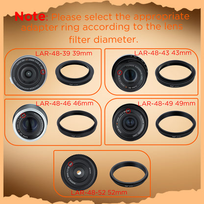 Haoge Silver 39/43/46/49/52mm Square Metal Screw-in Lens Hood for Fujifilm Canon Nikon Sony Leica Voigtlander Zeiss Nikkor Panasonic Pentax Contax Olympus Lens and Other Lens with Filter Thread