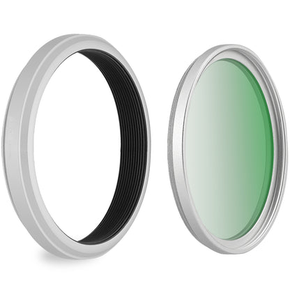 Haoge 49mm Lens Filter Adapter Ring for Fujifilm Fujinon X100VI X100V Camera fit 49mm UV CPL ND Filter Fit Original Lens Cap Silver LAR-X55S