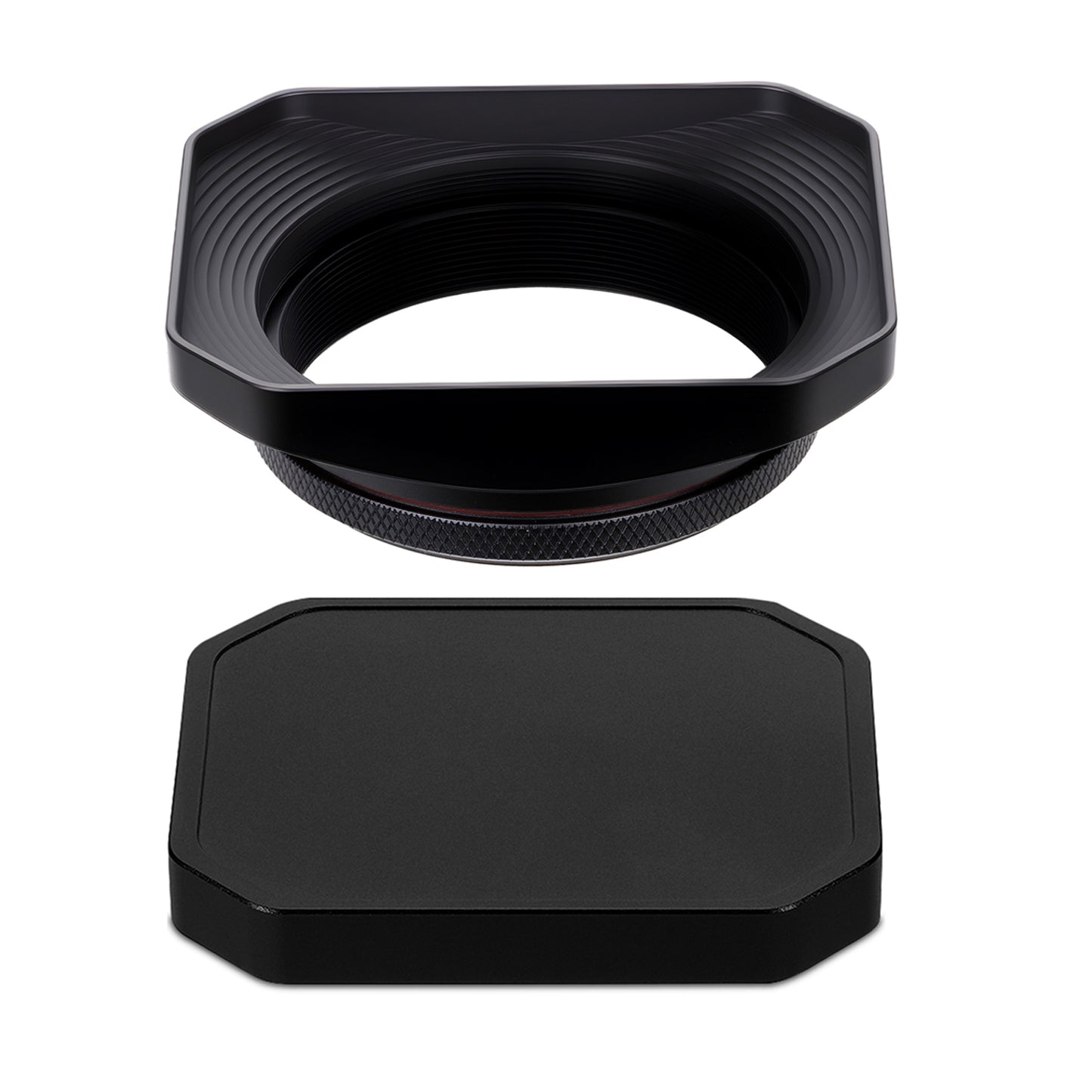 Haoge Square Metal Lens Hood with 49mm UV Filter Adapter Ring for Fujifilm X100VI Fuji X100V X100F X100T X100S X70 Fuji Photo Camera Accessories LH-X1006B Black