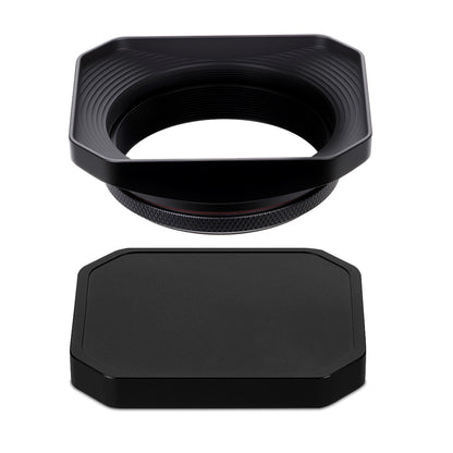 Haoge Square Metal Lens Hood with 49mm UV Filter Adapter Ring for Fujifilm X100VI Fuji X100V X100F X100T X100S X70 Fuji Photo Camera Accessories LH-X1006B Black