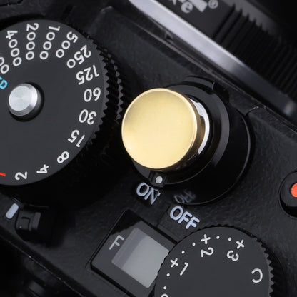 Haoge Metal Shutter Release Button for for Nikon ZF Z f Camera,Fujifilm XE4 X-E3 X-T5 X-T4 X-T3 X-T50 X-T30II X-T30 X-Pro2 X-Pro3 X100T X100S X100F X100V X100VI and Leica M1 M2 M3 M6 M7 M8 M9 M10 M-E M-P M9-P M-A Q3 Q3-43 D-LUX 8 Concave Surface Golden