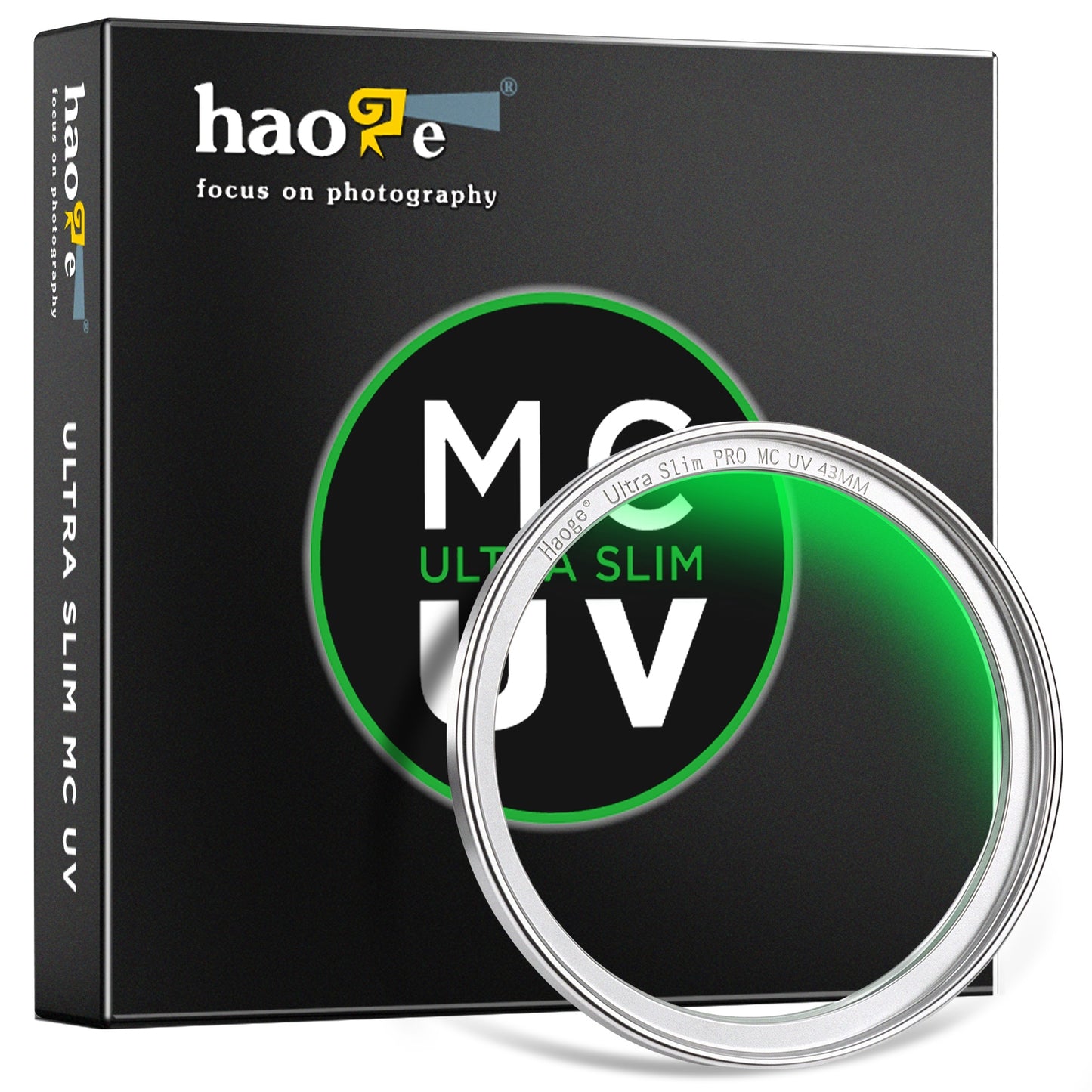 Haoge 43mm MC UV Lens Protection Filter for Leica Camera Lens Optical Glass Ultra Slim 18 Multi-Layer Coatings Silver