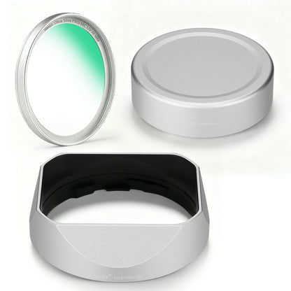 Haoge New Square Metal Lens Hood for Carl Zeiss Biogon T* 2/35 35mm f2 ZM, C Biogon T* 2.8/35 35mm f2.8 ZM, Planar T* 2/50 50mm f2 ZM Lens Black with Cap LH-ZVM02-NB+Cap-ZV02-NB