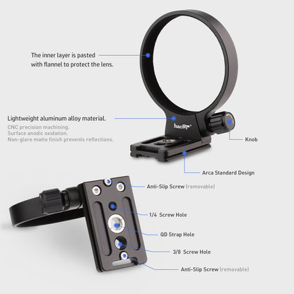 Haoge LMR-TL287 Lens Collar Replacement Foot Tripod Mount Ring Stand Base for Tamron 28-75mm F2.8 Di III RXD A036 Lens built-in Arca Type Quick Release Plate Replace Tamron A036 TM