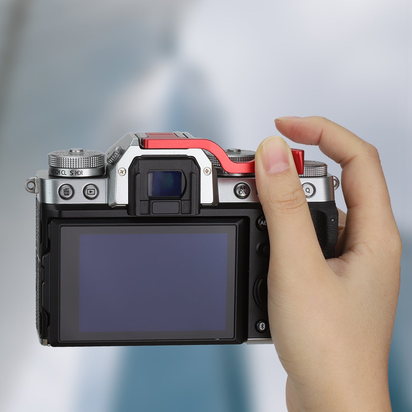 Haoge Hand Grip Metal Hot Shoe Thumb Up Rest for Fujifilm Fuji X-T5 xt5 Camera Red THB-XT5R