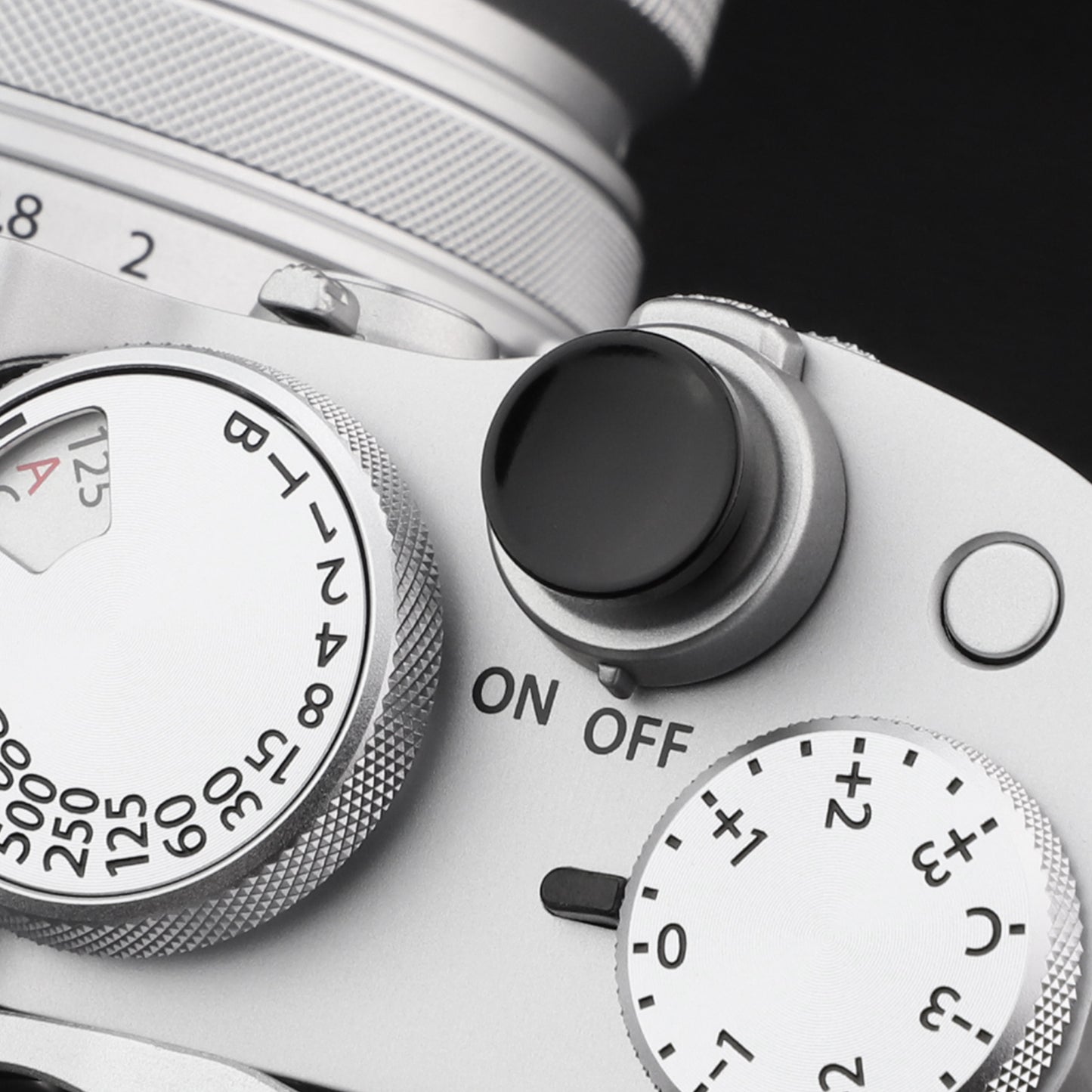 Haoge Metall-Auslöseknopf für Nikon ZF Kameras, Fujifilm GFX100RF XE4 X-E5 X-T5 X-T4 X-T3 X-T50 X-T30II X-T30 X-Pro2 X-Pro3 X100T X100F X100V X100VI und Leica M1 M2 M3 M6 M7 M8 M9 M10 ME MP M9-P MA Q3 Q3-43 D-LUX 8, konkave Oberfläche, schwarz